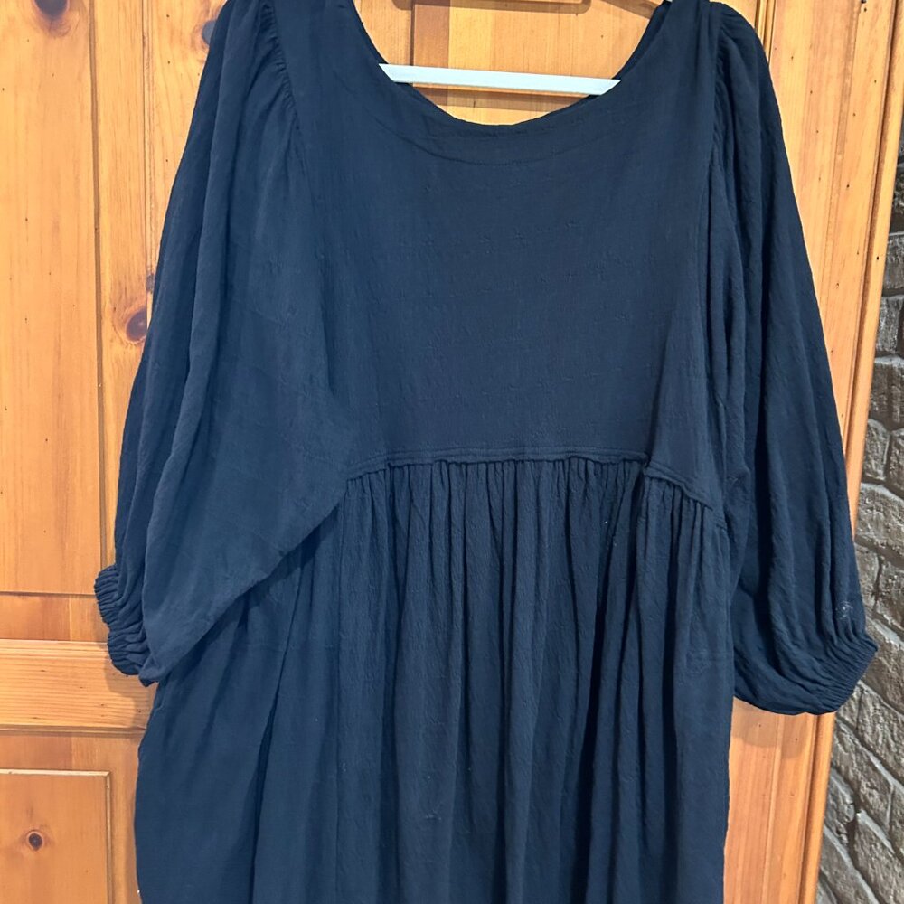 Free People Get Obsessed Babydoll Beach Dress Black